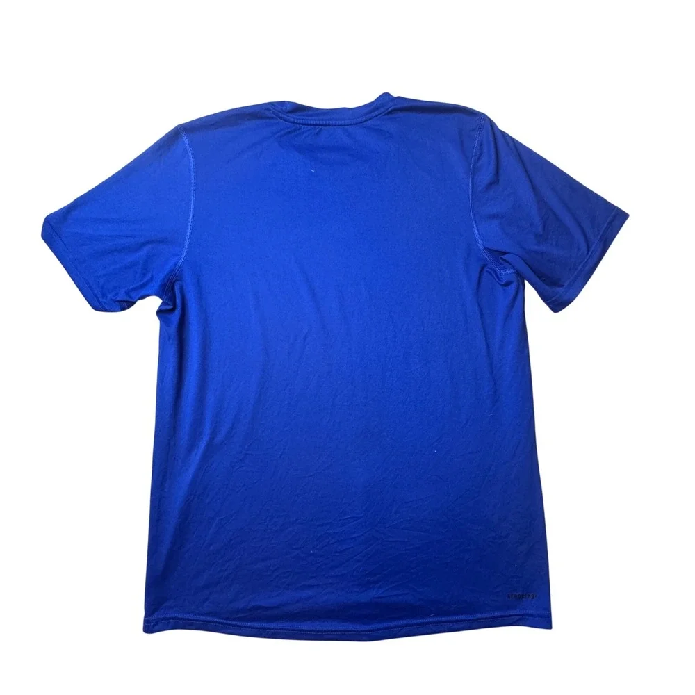 Adidas T-Shirt Mens M Blue Aeroready Training Performance Short Sleeve EK0088